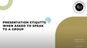 Presentation Etiquette when Asked to Speak to a Group